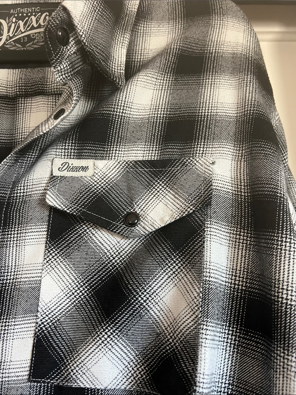 DIXXON Black and White Plaid Flannel Shirt - Picture 5 of 9